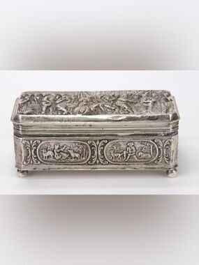 Antique 800 Silver Ornate Snuff Box